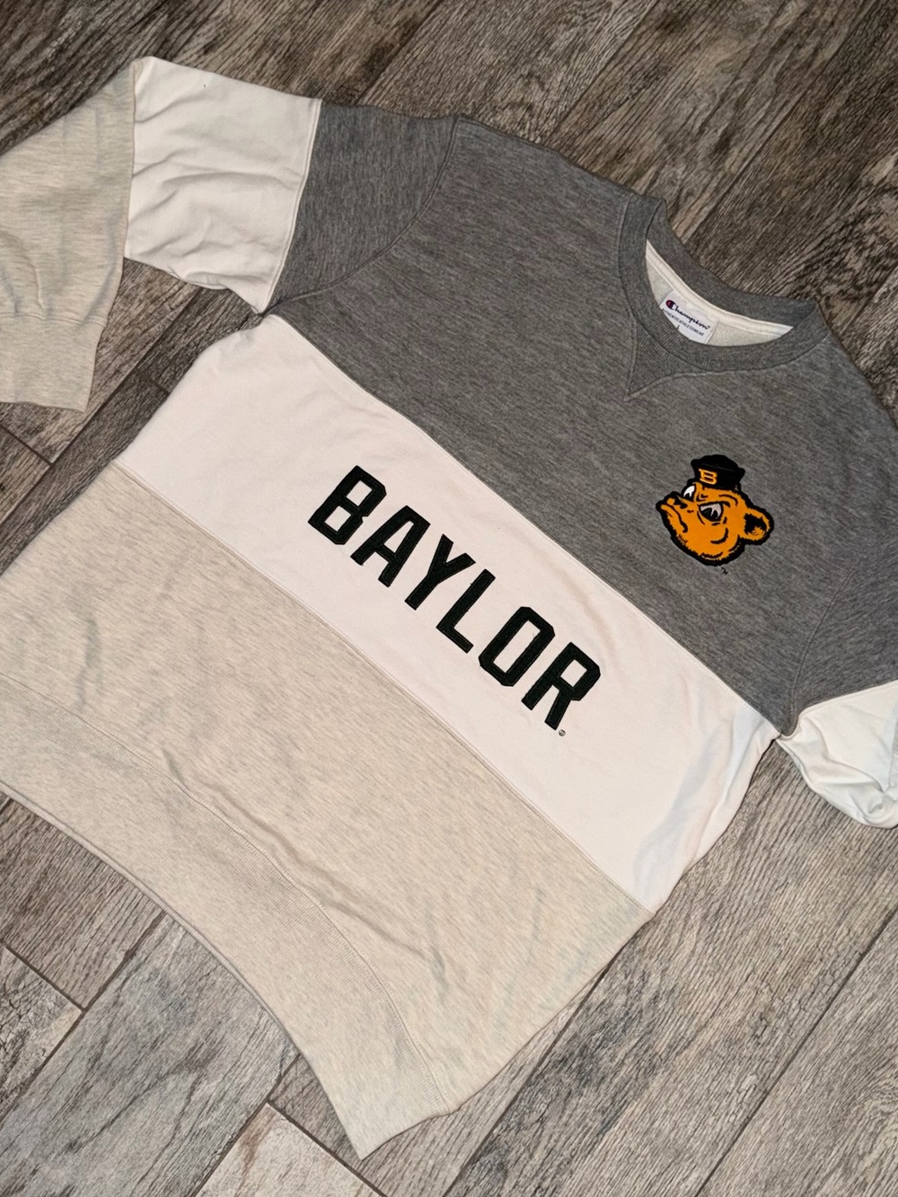 Champion Baylor Bears Retro Colorblock Sweatshirt L
